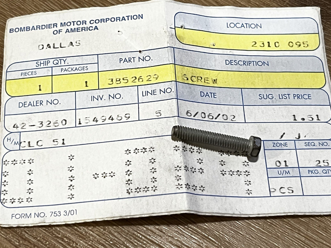 Johnson Evinrude OMC 3852629 Screw