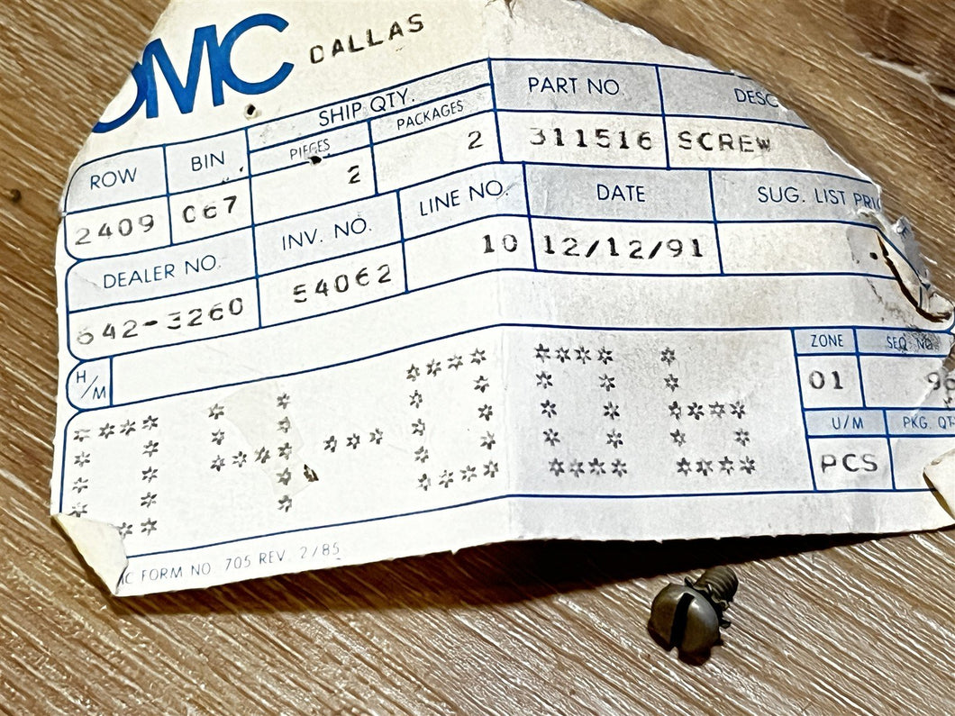 Johnson Evinrude OMC 311516 Screw