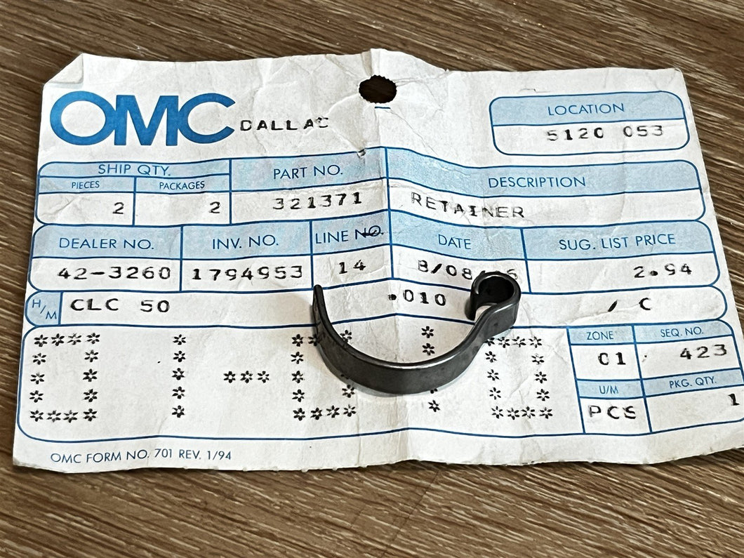 Johnson Evinrude OMC 321371 Starter Spring Retainer