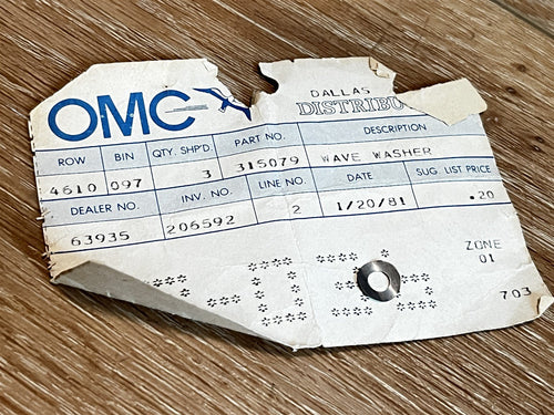 Johnson Evinrude OMC 315079 Wave Washer