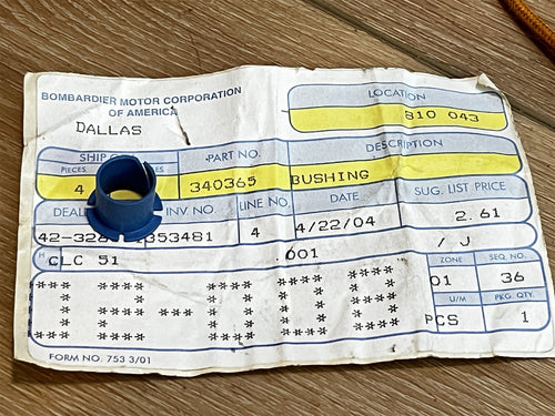 Johnson Evinrude OMC 340365 Bushing