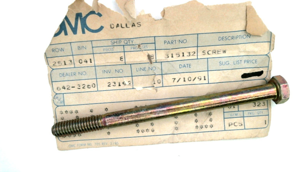 Johnson Evinrude OMC 315132 Exhaust Housing Screw