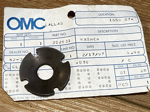 Johnson Evinrude OMC 302631 Washer