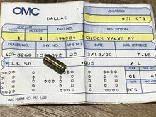 Johnson Evinrude OMC 394884 Check Valve