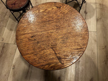 Antique Children's Ice Cream Parlor Oak Table and 2 Chairs - Circa 1920 (SC)