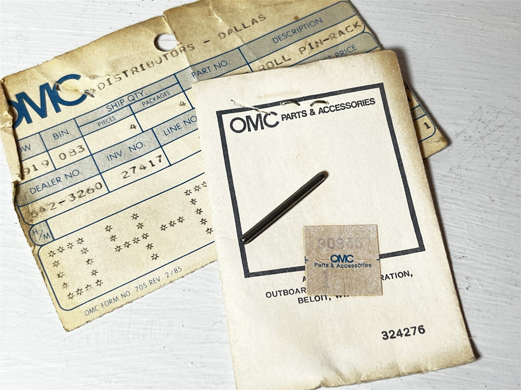 Johnson Evinrude OMC 909357 Roll Pin - Rack