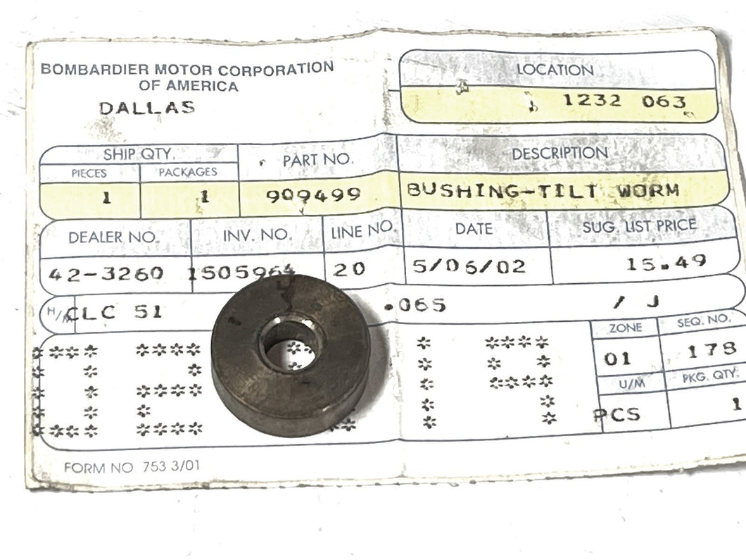 Johnson Evinrude OMC 909499 Tilt Worm Bushing