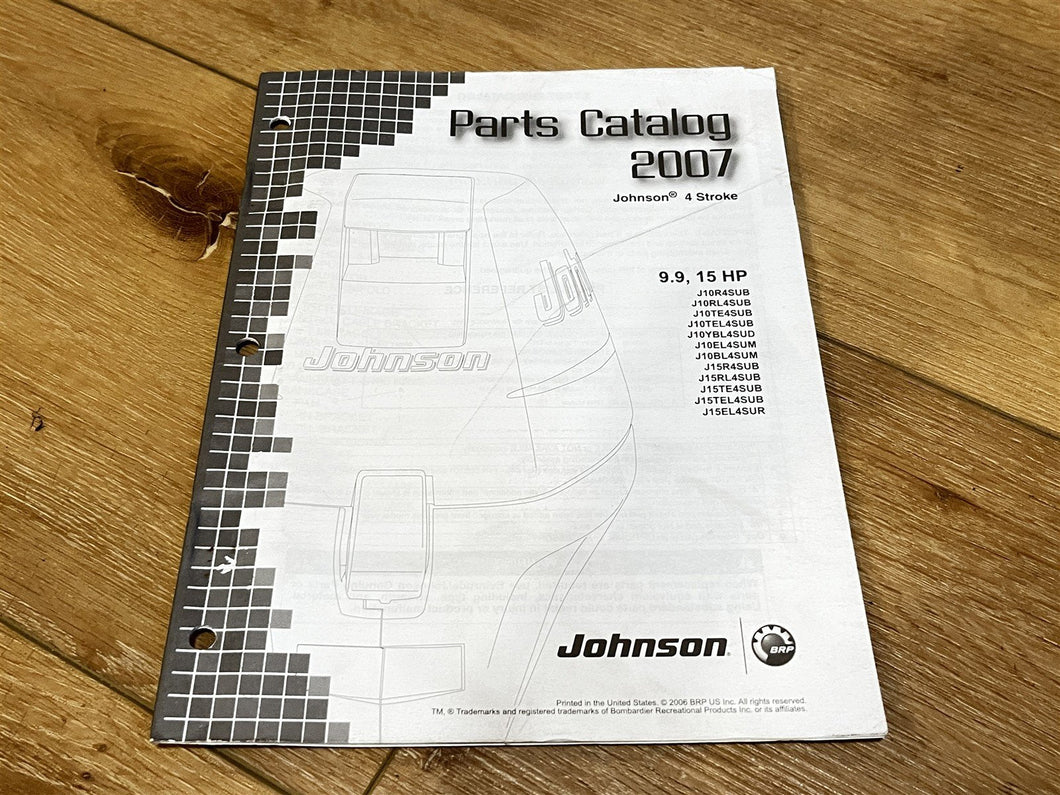 2007 Johnson 4 Stroke 9.9 15HP Parts Catalog 5007201 - Used