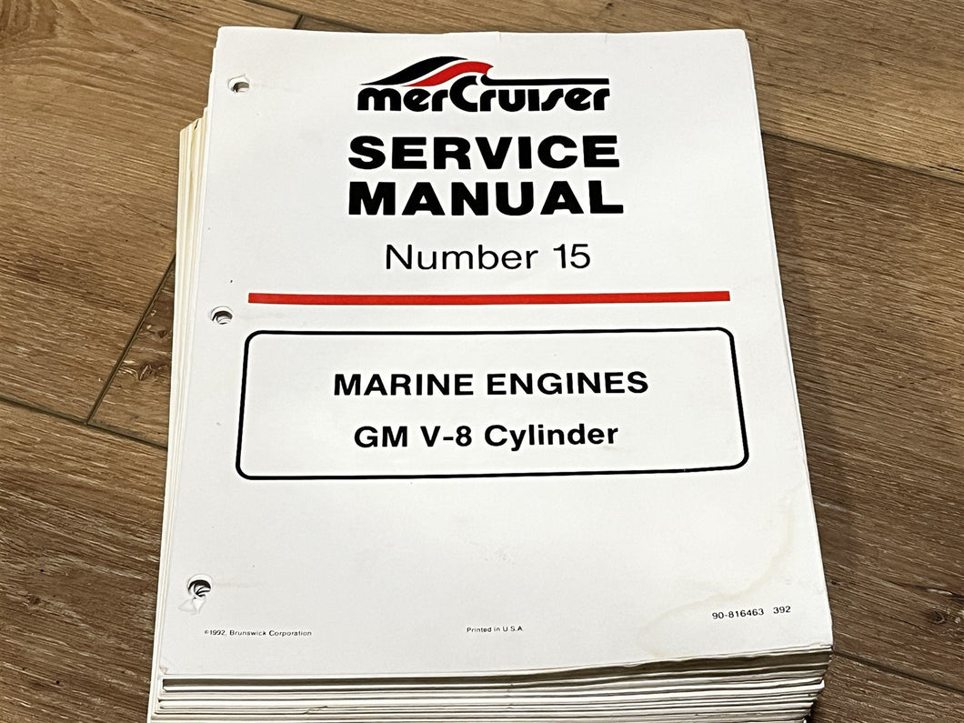 1992 Mercruiser Number 15 GM V-8 Cylinder Service Manual - Used