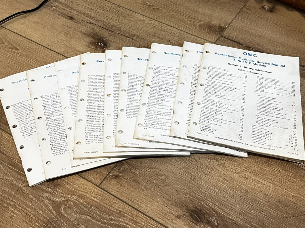 1983 Johnson Evinrude 2 Thru V-6 HP Outboard Service Manual - Used