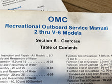 1983 Johnson Evinrude 2 Thru V-6 HP Outboard Service Manual - Used