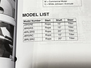 2004 Johnson 2 Stroke 3.5 6 8HP Service Manual J3RSRE J6RSRS J6RLSRS J8RSRC