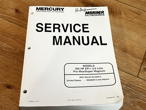 Mercury 300 HP Service Manual 3.0 Litre Pro Max/Super Magnum - Used