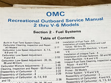 OMC Service Manual 2 thru V-6 Models 393765 - Used