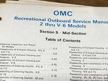 OMC Service Manual 2 thru V-6 Models 393765 - Used