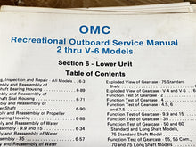 OMC Service Manual 2 thru V-6 Models 393765 - Used