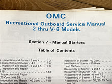 OMC Service Manual 2 thru V-6 Models 393765 - Used