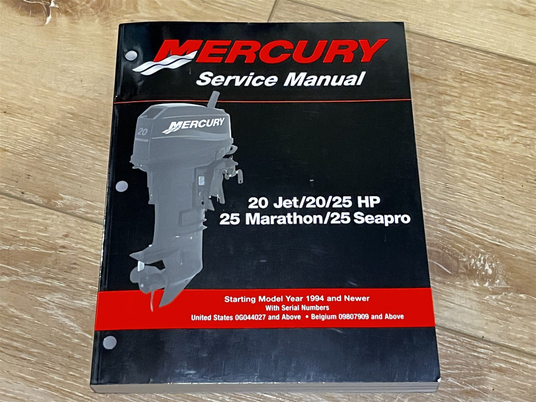 1994 Mercury 20 Jet/20/25 HP 25 Marathon/25 Seapro Service Manual - Used