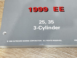 1999 Johnson EE 25 35 HP 3 Cylinder Service Manual - Used