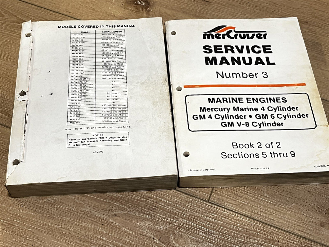 Mercruiser Number 3 Book 1 and 2 Service Manual - Used