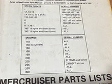 1964 Kiekhaefer Mercruiser Stern Drive & Marine Engine Parts Manual Vol 1 & 2