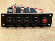 Boat Dash/Accessory Panel w/5 Push Button Switches - Used