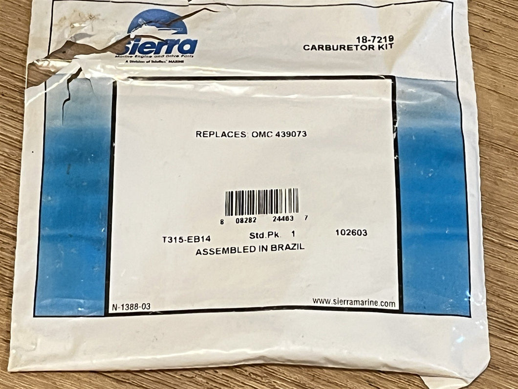 Sierra 18-7219 Carburetor Kit for OMC 439073