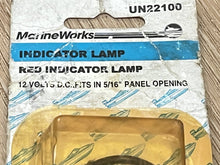 Marine Works UN22100 Red Indicator Lamp 12VDC 5/16" Opening