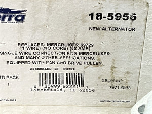 Sierra 18-5956 Alternator for Mercruiser 69729 78403A2 Single Wire 68 AMP