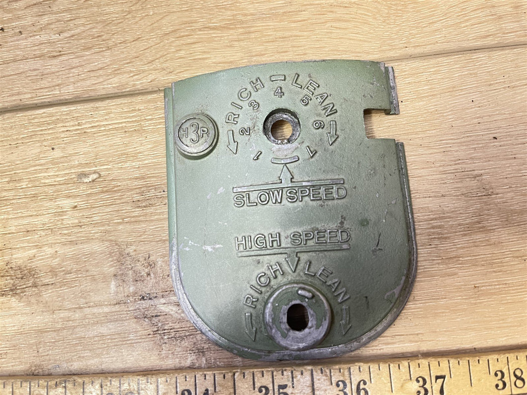 Johnson JW-10 Carb Control Panel (Cast # 303013) - Used