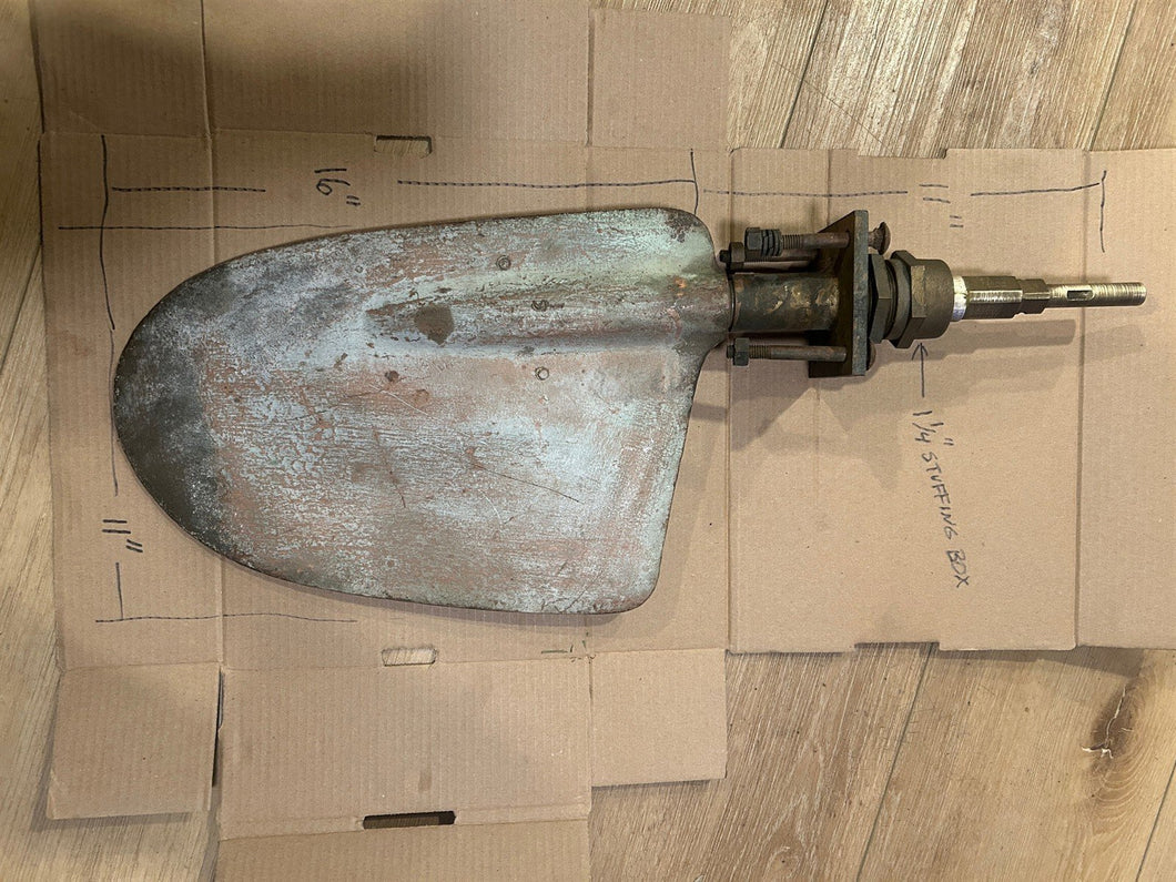 Vintage Chris Craft Brass Rudder + Stuffing Box