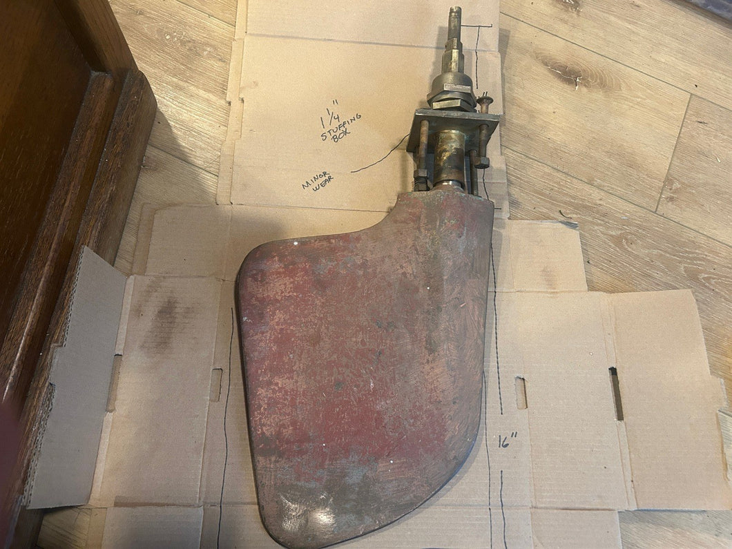 Vintage Chris Craft Brass Rudder + Stuffing Box 5757AF
