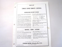 1958 Evinrude 2932 Single Lever Remote Control Parts List - 2nd Edition - Used