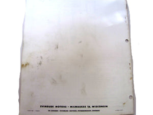 1958 Evinrude 25936 25937 Big Twin 35HP Electric Parts Catalog/List Used