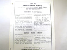 1960 Evinrude 3004 Primer Pump Kit Parts List Manual - Used