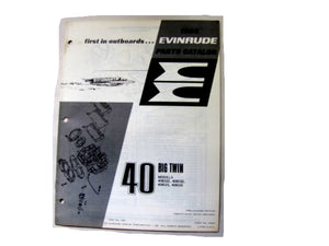 1968 Evinrude 40802D 40803D 40802S 40803S Big Twin 40HP Parts Catalog Used