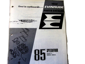 1968 Evinrude 85852A 85853A Speedifour 85HP PARTS Catalog Used