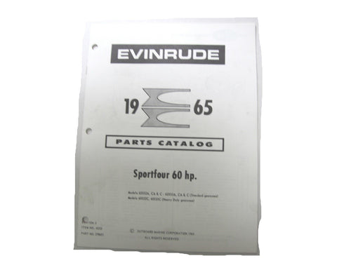 1965 Evinrude 278651 Sportfour 60HP Parts Catalog Used