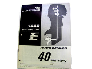 1969 Evinrude 40 HP Big Twin 40902R 40903R Parts Catalog Used