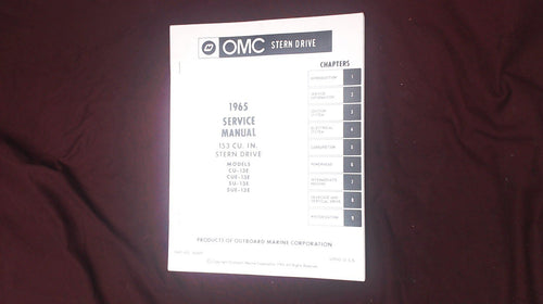 1965 OMC Stern Drive Service Manual 380600 Models CU-13E CUE-13E - 153 CU IN