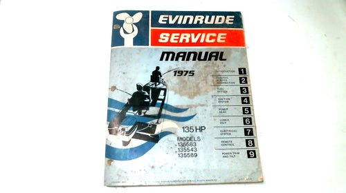 1975 Evinrude Service Manual 135583 135543 135589 135hp - Used