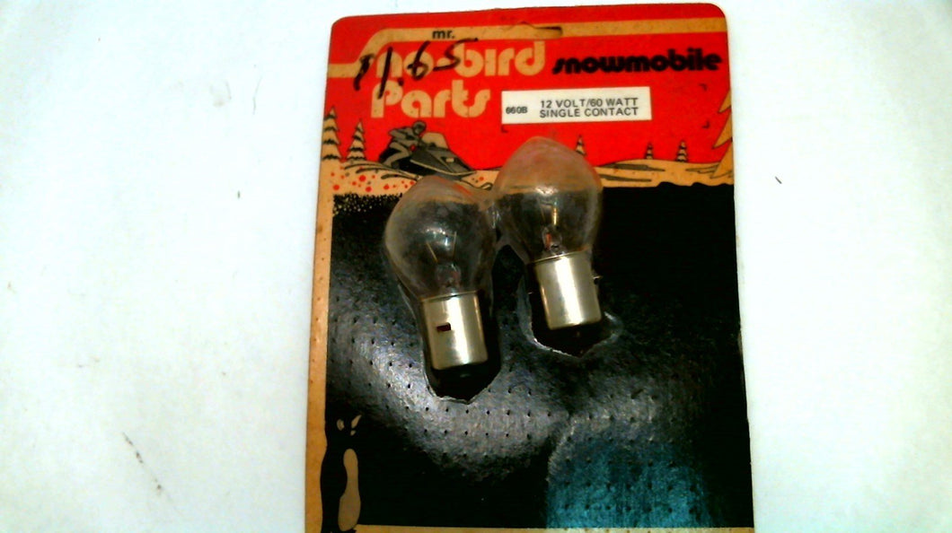 Mr Sno Bird Parts 660B 12 Volt 60 Watt Single Contact Light Bulb – New Old Stock