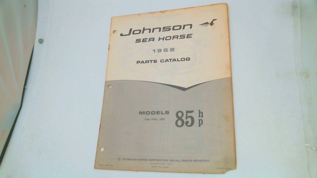 1968 Johnson V4A-V4AL-20A 85hp Parts Catalog - Used
