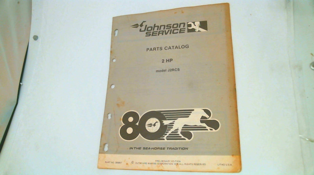 1980 Johnson J2RCS 2hp Parts Catalog - Used