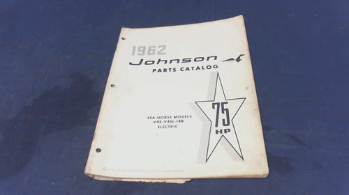 1962 Johnson 378828 Sea Horse 75 Hp Parts Catalog Electric - Used