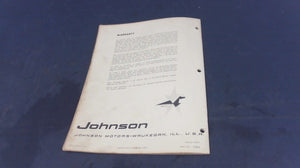 1962 Johnson 378826 40hp Sea Horse Parts Catalog Electric - Used