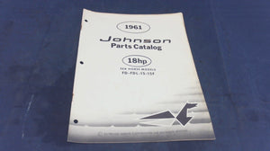 1961 Johnson 18HP FD-15 FDL-15 FD-15F FDL-15F Parts Catalog - Used