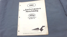 1961 Johnson 40HP RD-23 RDL-23 Parts Catalog - Used