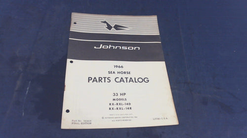 1966 Johnson 33HP RX-14D RXL-14D RX-14R RXL-14R Sea Horse Parts Catalog/List