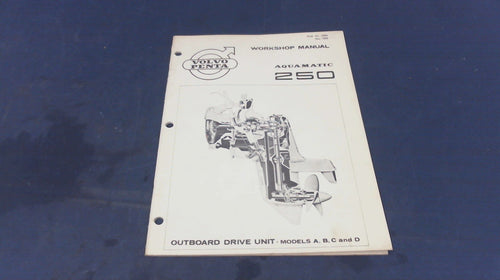 1969 Volvo Penta #2284 Aquamatic 250 Workshop Manual Models A, B, C, D - Used